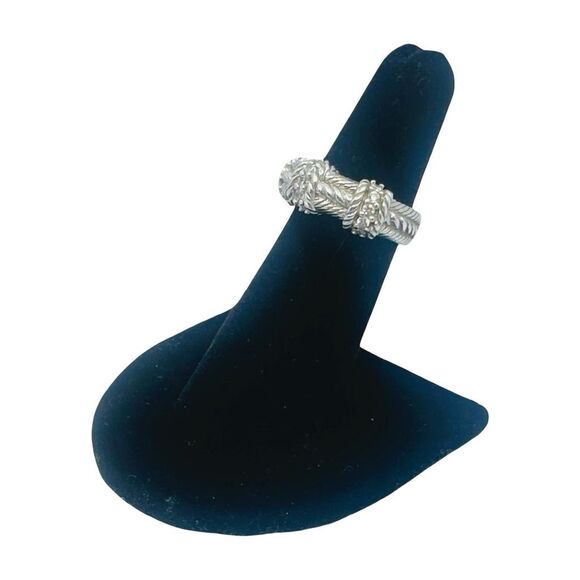 Judith Ripka 925 Sterling Silver Cubic Zirconia Ring Band - Size 6 - Picture 4 of 10